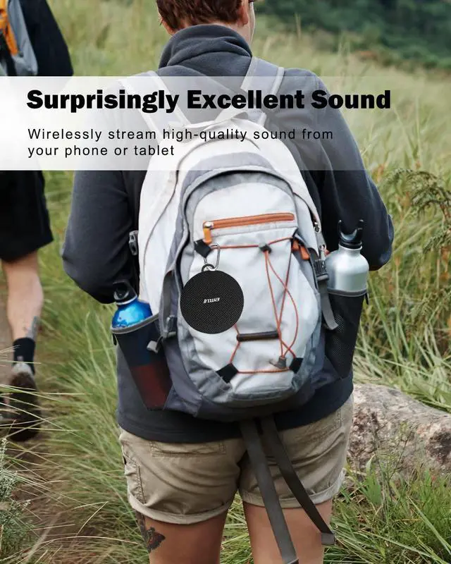Alt view image 3 of 7 - Bluetooth Bicycle Speakers with TF Card Mode, Waterproof Wireless Portable Traveling Bike Speaker, Built in Mic for Bicycle Riding, Showering, Hiking, Pool, Beach, Golfing(Black)