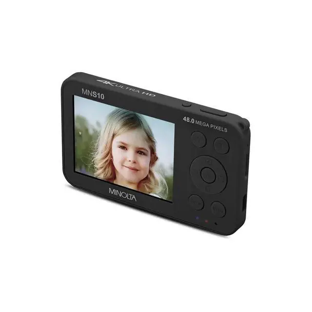 Alt view image 4 of 7 - MNS10 Super Slim 48MP Camera, 4K Ultra Video, AI Filters (Black) | Built-in free Frameo app, WiFi, video & photo sharing, 16GB storage