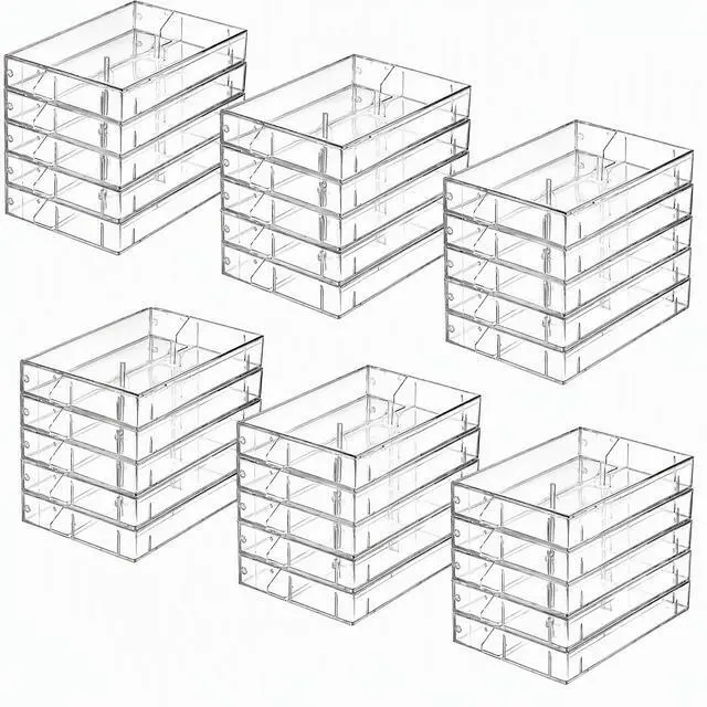 Main image of 30 Pack Cassette Tape Cases, Clear Plastic Storage Cases, Perfect for Audio Cassette Tape Organization, 4.25" L x 2.75" W x 0.6" H