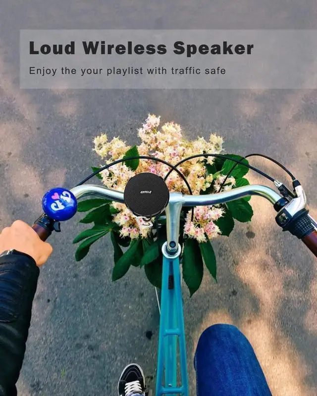Alt view image 6 of 7 - Bluetooth Bicycle Speakers with TF Card Mode, Waterproof Wireless Portable Traveling Bike Speaker, Built in Mic for Bicycle Riding, Showering, Hiking, Pool, Beach, Golfing(Black)