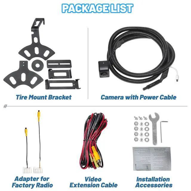 Alt view image 6 of 7 - Light 2.0 Spare Tire Reverse Backup Camera for Jeep Wrangler JK Compass Commander Patriot Liberty 2007-2018, Upgrade Ajustable Brackets for Flexible Angle, Hitch Camera with 90° Ajustable Angle
