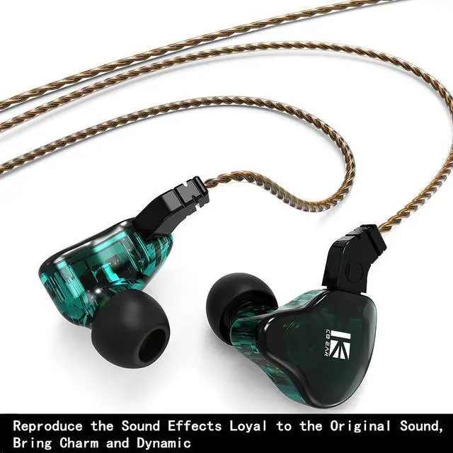 Alt view image 5 of 7 - KBEAR KS2 iem, in Ear Monitor Headphones Hybrid 1BA 1DD Wired Earbuds Stereo Bass HiFi IEM Earphone Noise Cancelling High Resolution with Detachable Cable for Running Gaming Sport(Without Mic, Green)