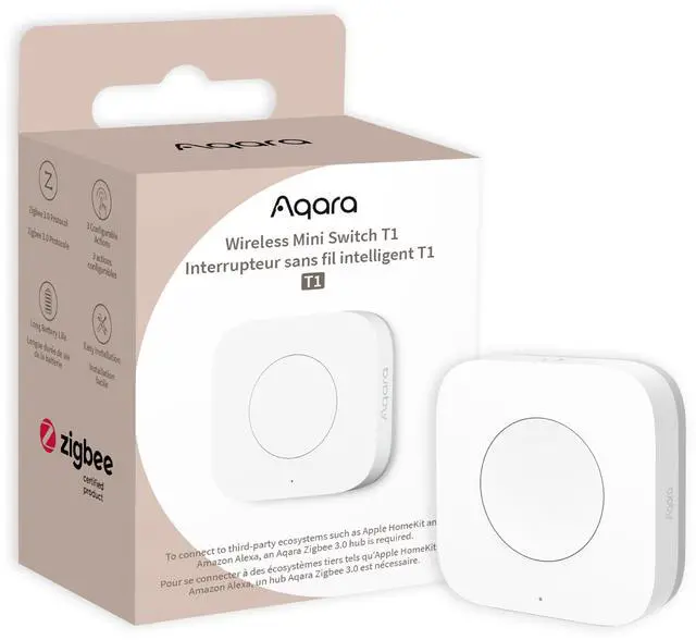 Main image of Zigbee 3.0 Wireless Mini Switch T1, Smart Button Requires Hub | Versatile 3-Way Control Button for Smart Home Devices, Compatible with Apple Homekit, Works with IFTTT(OTA Update Support)