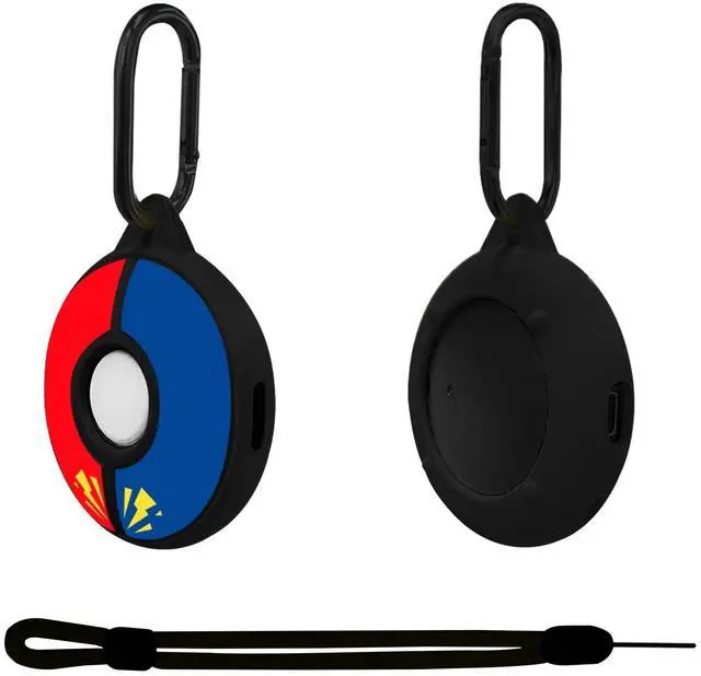 Main image of Silicone Protective Case for Poke GO Plus + (2023) with Keychain & Wrist Strap, Soft Skin Cover Shell - Black
