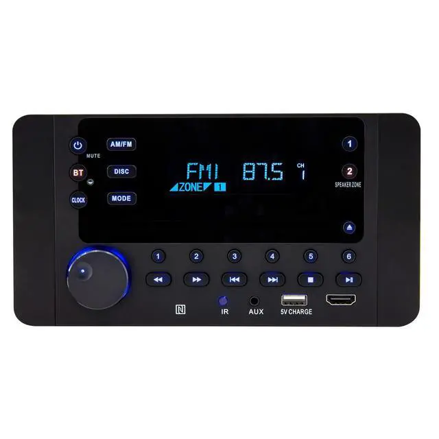 Alt view image 2 of 7 - IRV Technology iRV62 Wallmount RV Stereo with Bluetooth HDMI ARC, App Control, FM|AM|DVD|CD|MP4|App, NFC, USB Charging, Digital Surround Sound, Clock, 2-Speaker Zone, CEC Support