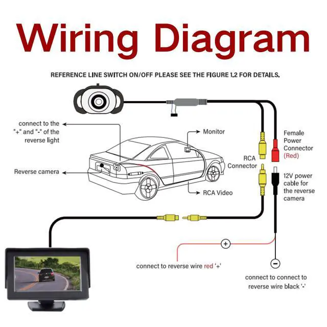 Alt view image 3 of 6 - 3rd Third Brake Light Backup Camera w/4" Rear View Mirror Monitor Kit for Chevrolet Chevy Express/GMC Savana 2500 3500 2003-2019 3rd Brake Light Position Mounted