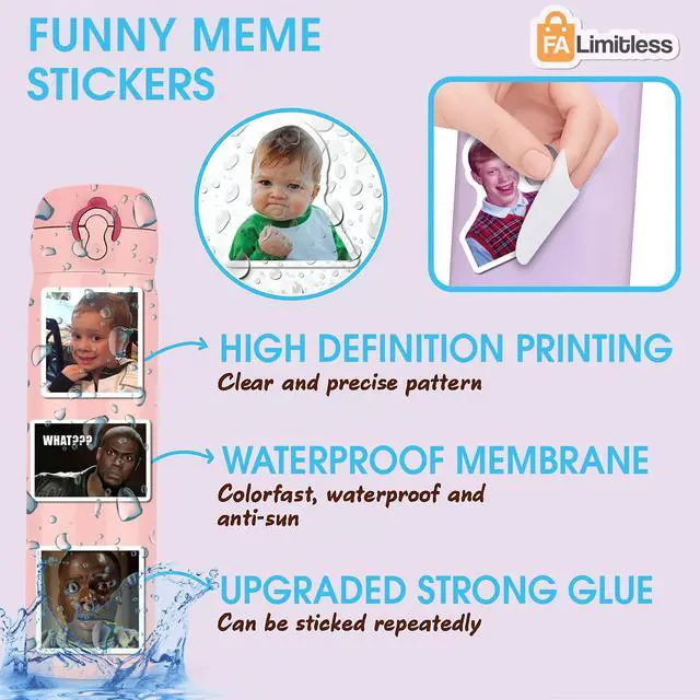 Alt view image 2 of 3 - Funny Meme Stickers (200+pcs) Waterproof Vinyl Sarcastic Decals | High-Definition Print, Easy Tear & Peel, Great Value Multi-Pack, Fun for Sharing, Group Play for Laptop, Water Bottle, Phone