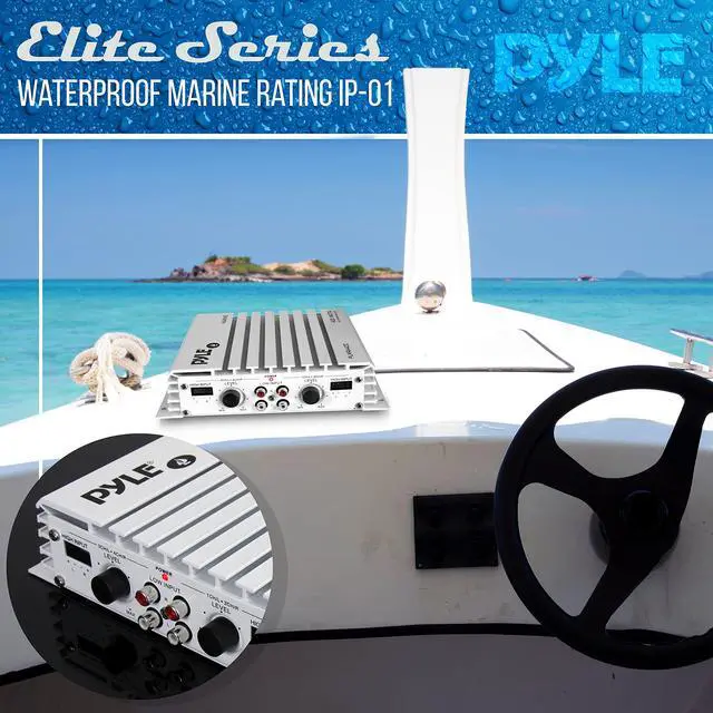 Alt view image 6 of 7 - 4-Channel Marine Amplifier - 400W Elite Hydra Series Water Resistant Amplifier with Dual MOSFET Power Supply, RCA Connectivity with Level Control, LED Indicator, Fuse Protection - PLMRA400.5
