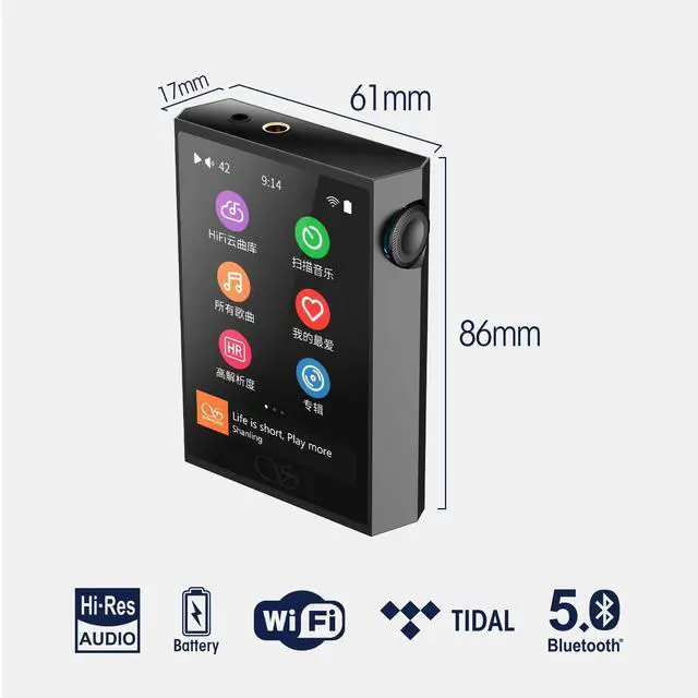 Alt view image 2 of 7 - M1 Plus M1Plus Music Player Portable DAP with Bluetooth 5.2 | LDAC/Wifi/DLNA/Airplay/Tidal streaming, 3.2inch Mini Lossless DSD Hi-Res Support Up to 2TB Micro SD (Black)