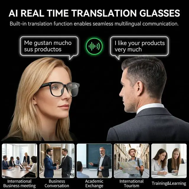 Alt view image 4 of 7 - AI Smart Glasses 1080P Camera Translator Bluetooth Photochromic Lens | Record crisp 1080P HD first-person POV video anytime