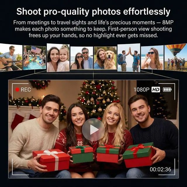 Alt view image 6 of 7 - AI Smart Glasses 1080P Camera Translator Bluetooth Photochromic Lens | Record crisp 1080P HD first-person POV video anytime