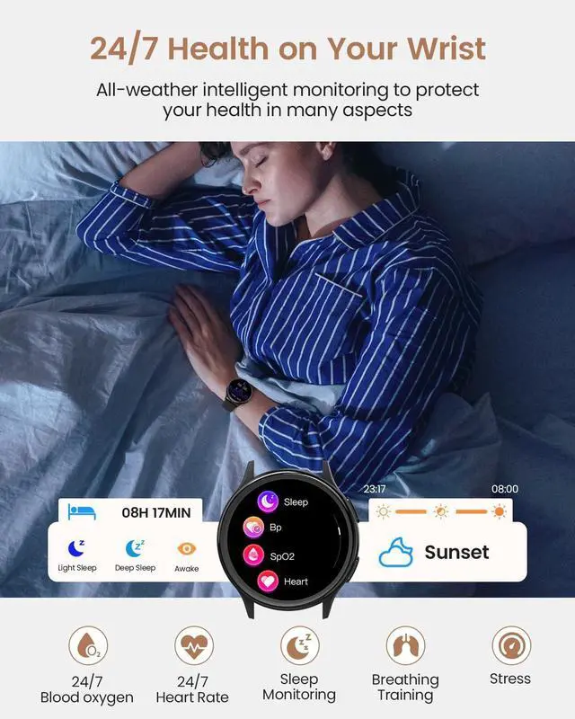Alt view image 2 of 6 - Smart Watches for Women & Men(Answer/Make Calls), Activity Smart Watch with 24/7 Heart Rate/Sleep Monitor/400+ Watch Face/70+ Sport Modes/IP68 Waterproof Fitness Tracker Smartwatchfor Android & iPhone