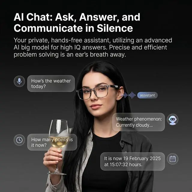 Alt view image 2 of 7 - AI Smart Translation Glasses | 164 Language Voice Translator, Open-Ear Bluetooth with Speakers, Lightweight 170mAh Battery, For Men Women Travel and Work