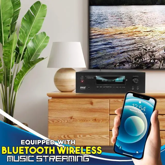 Alt view image 6 of 7 - 1000W Bluetooth Home Theater Karaoke Receiver - 5.2-Ch Stereo Amplifier 2 UHF Wireless Microphone Video Pass-Through Supports, MP3/USB/HDMI/AM/FM Radio - PT888BTWM.5
