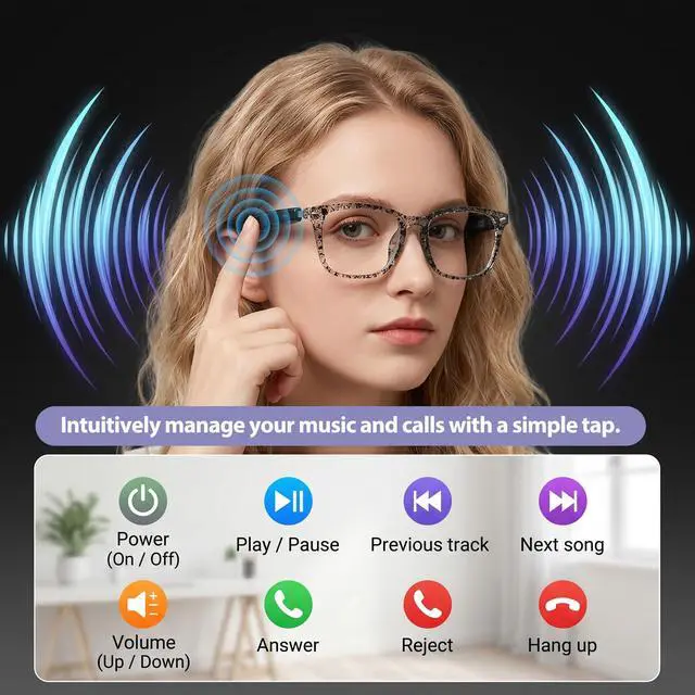 Alt view image 7 of 7 - AI Smart Translation Glasses | 164 Language Voice Translator, Open-Ear Bluetooth with Speakers, Lightweight 170mAh Battery, For Men Women Travel and Work