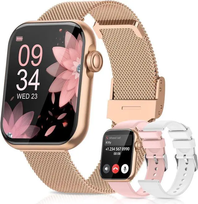 Main image of Smart Watch for Men Women: 1.85'' Smartwatch for Calls/SMS/Notifications, Sleep/Heart Rate/SpO2/Blood Pressure Monitor, 100+ Sports Modes IP68,Fitness Tracker Watch for Android iOS Samsung, 3 Bands