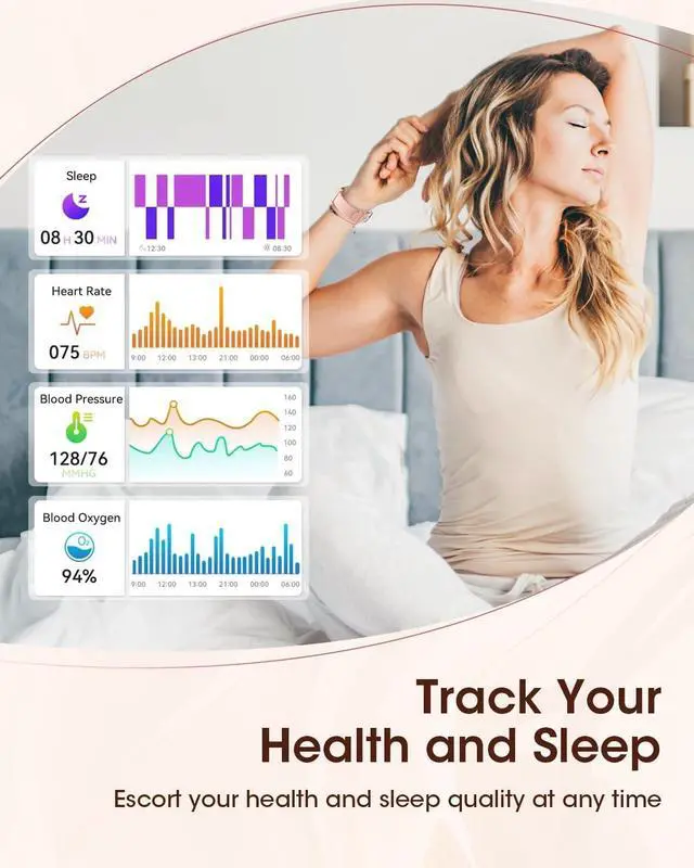Alt view image 3 of 7 - Smart Watch for Men Women: 1.85'' Smartwatch for Calls/SMS/Notifications, Sleep/Heart Rate/SpO2/Blood Pressure Monitor, 100+ Sports Modes IP68,Fitness Tracker Watch for Android iOS Samsung, 3 Bands