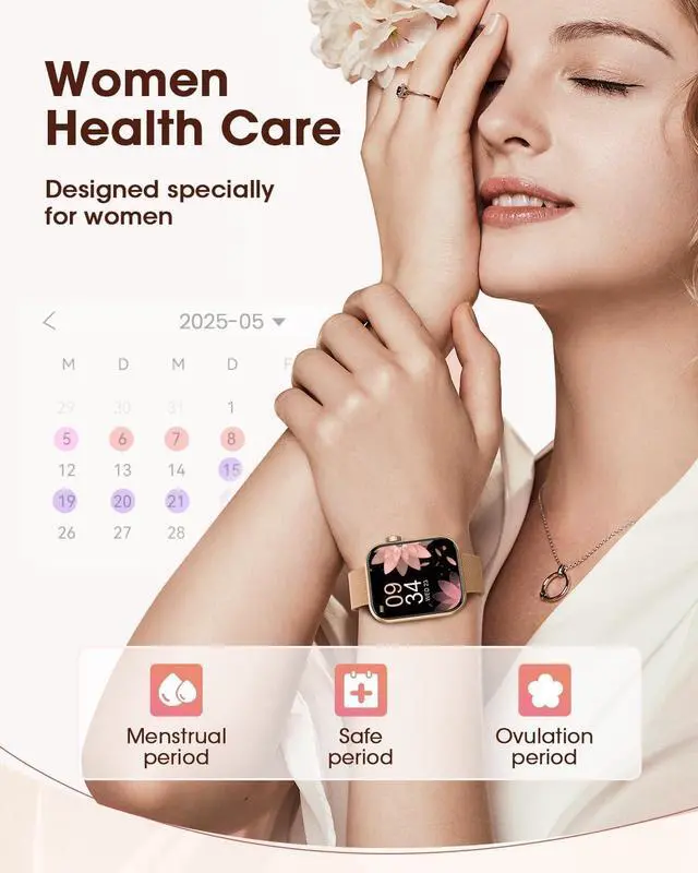 Alt view image 5 of 7 - Smart Watch for Men Women: 1.85'' Smartwatch for Calls/SMS/Notifications, Sleep/Heart Rate/SpO2/Blood Pressure Monitor, 100+ Sports Modes IP68,Fitness Tracker Watch for Android iOS Samsung, 3 Bands