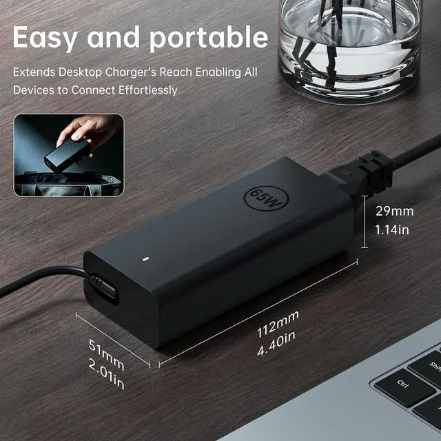 Alt view image 6 of 7 - 65W USB-C Laptop Charger Compatible with Dell Latitude 5540 5530 5520 5450 7530 7440 7430 XPS 13 9250 9350 9360 9365 Adapter Power Cord