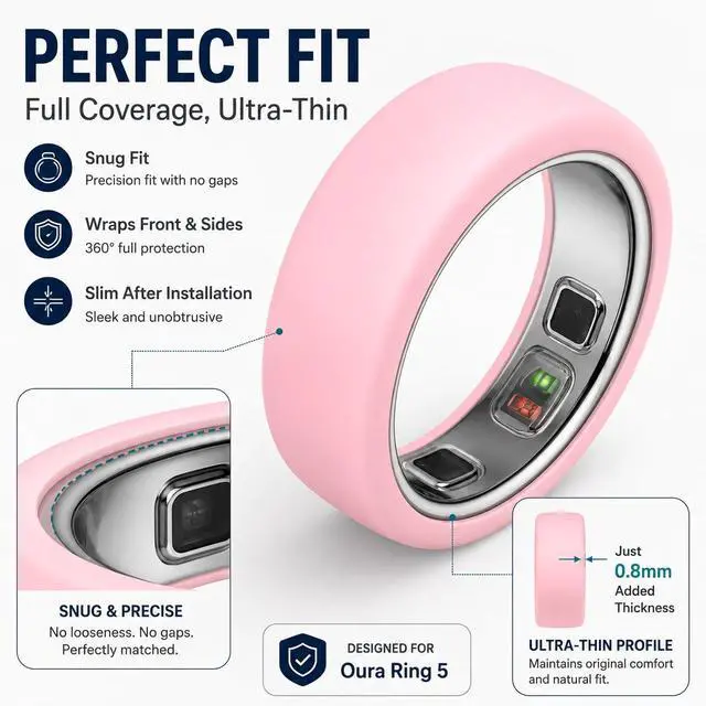 Alt view image 3 of 5 - 10 Pack Ring Covers Compatible with Oura Ring Gen 5, Silicone Ring Protector Set with 10 Colors, Scratch Resistant Protective Cover, Soft Flexible Ring Guard for Women & Men (S)