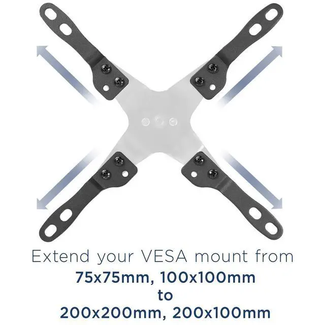Alt view image 4 of 7 - VESA Mount Adapter Kit, 75/100 to 200x200mm | Converts small VESA patterns to fit 23-42 inch TVs and monitors, steel construction