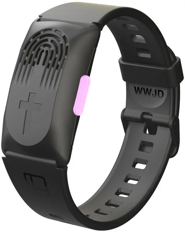 Main image of Audio Bible Watch with 300+ KJV Verses, WWJD Wearable Scripture Speaker Bracelet, Rechargeable Christian Bible Wristband, Faith Based Gift for Men & Women, Black