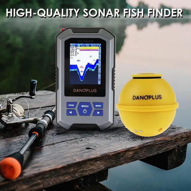 Alt view image 4 of 7 - Portable Fish Finder Large HD Display Wireless Depth Finders for Boats with 147 feet Depth Detection Sensor, Rechargeable Castable Fish Finder Display Fish, Temp