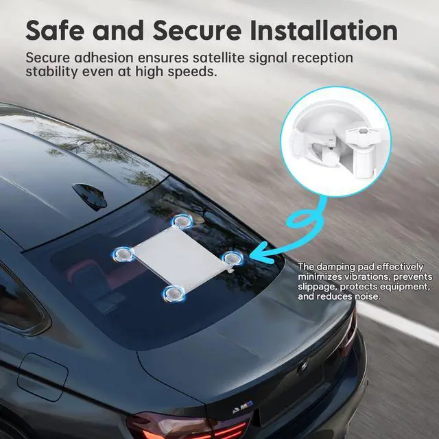 Alt view image 5 of 7 - Suction Cup Mount for Starlink Mini & Mini X, Car Sunroof & Window - Heavy Duty Vibration-Proof Satellite Mounting Kit, Secure Accessories for RV, Truck, Boat & Road Trips White