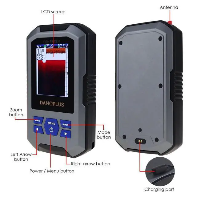 Alt view image 5 of 7 - Portable Fish Finder Large HD Display Wireless Depth Finders for Boats with 147 feet Depth Detection Sensor, Rechargeable Castable Fish Finder Display Fish, Temp