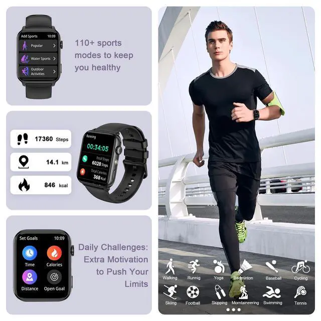 Alt view image 5 of 7 - Smart Watches for Men, 1.91" AMOLED Men's Fitness Watch with 2026 Upgrade LED Flashligh, 7-Day Battery, IP68 Waterproof, 24/7 Heart Rate/Sleep Monitor, 120+ Workout Modes for Android iPhone(2 Bands)