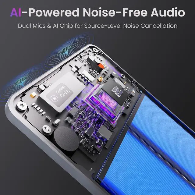 Alt view image 3 of 7 - AI Voice Recorder, Note Voice Recorder - Transcribe & Summarize, AI Noise Cancellation Technology, Supports 152 Languages, 64GB APP Control Audio Recorder for Lectures, Meetings, Calls