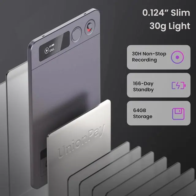 Alt view image 6 of 7 - AI Voice Recorder, Note Voice Recorder - Transcribe & Summarize, AI Noise Cancellation Technology, Supports 152 Languages, 64GB APP Control Audio Recorder for Lectures, Meetings, Calls