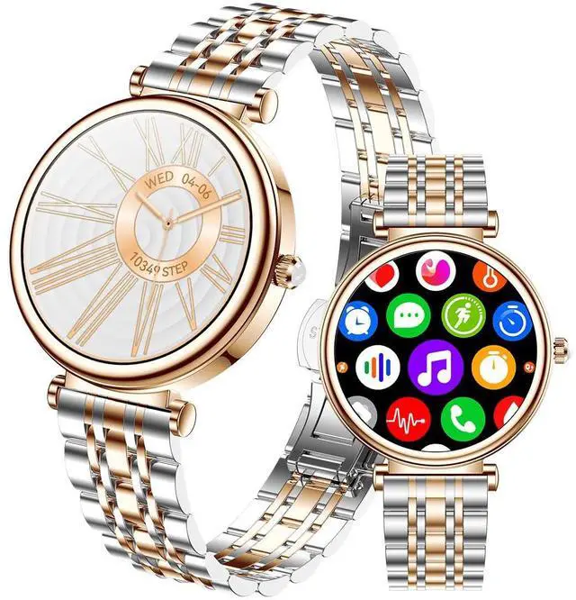 Main image of Smart Watch for Women 1.27" Color Screen Waterproof Fitness Activity Tracker Rose Gold Women's Smart Watch with Heart Rate Sleep Monitor for Android and iOS (Two-Tone Rose Gold Steel RT-i109)