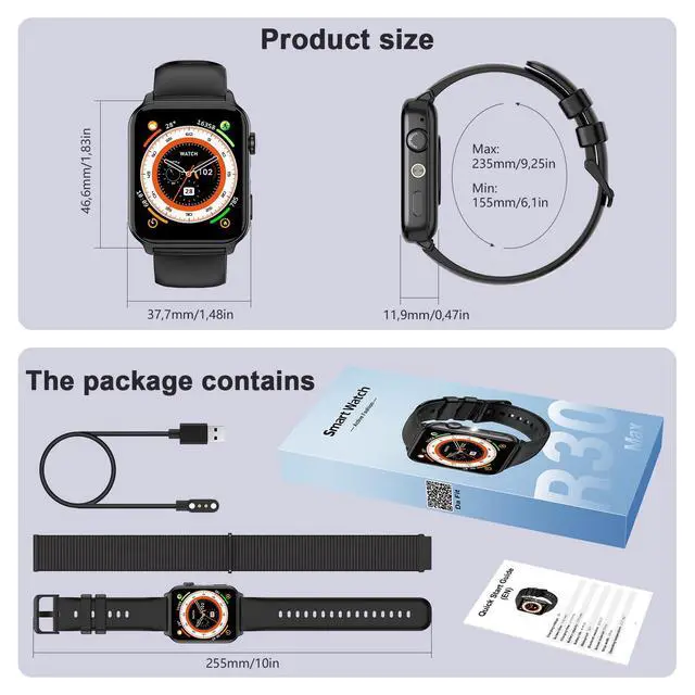 Alt view image 7 of 7 - Smart Watches for Men, 1.91" AMOLED Men's Fitness Watch with 2026 Upgrade LED Flashligh, 7-Day Battery, IP68 Waterproof, 24/7 Heart Rate/Sleep Monitor, 120+ Workout Modes for Android iPhone(2 Bands)