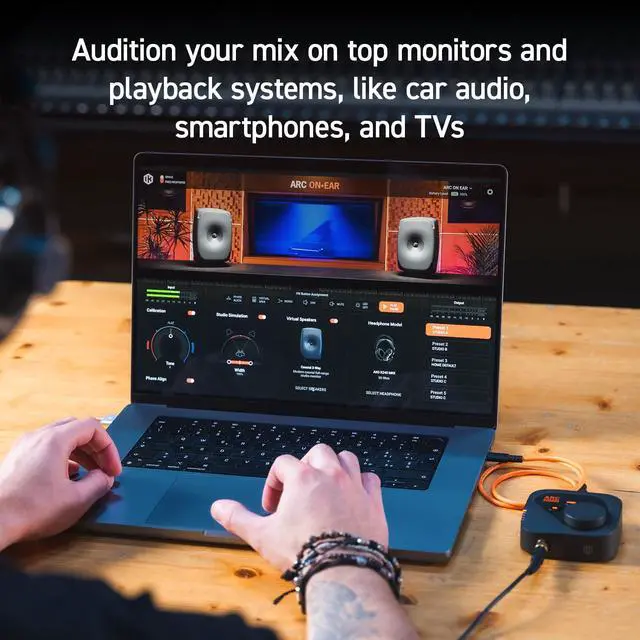 Alt view image 4 of 7 - ARC ONEAR Headphone & In-Ear Monitor (IEM) Correction System with DAC/Amplifier, Virtual Studio Monitoring, Spatial Processing, Calibration Profiles for 250+ Models