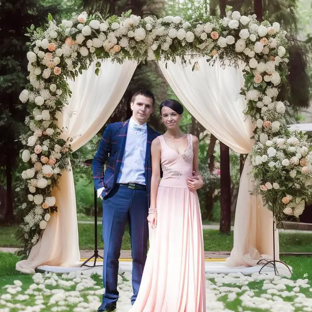 Alt view image 5 of 7 - Metal Wedding Arch Backdrop Stand for Parties 6.6FT Gold Balloon Arch Square Frame Kit Pipe and Drape Stand Floral for Ceremony, Wedding, Baby Shower, Birthday Party, Flower Wall Decoration