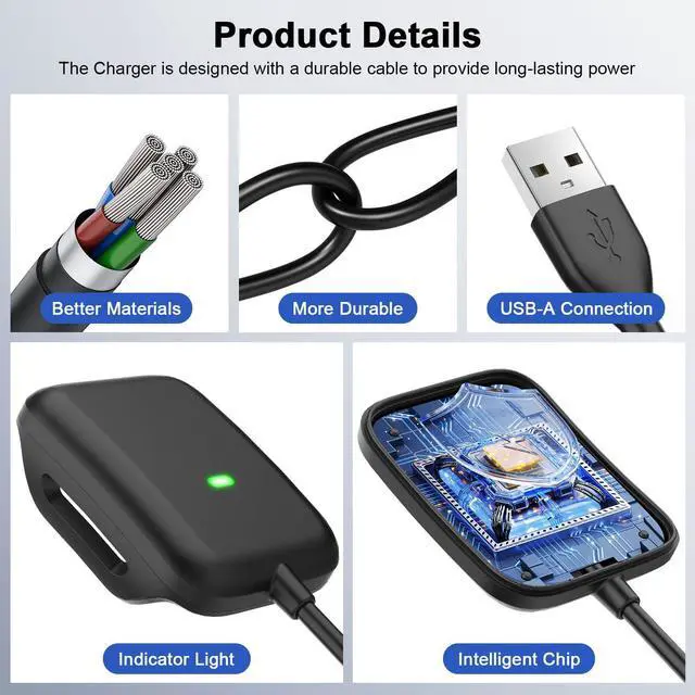 Alt view image 5 of 7 - USB Charger for Whoop 5.0/MG, One, Peak, Life-3.3 Ft/1mNot Compatible with Whoop 4.0