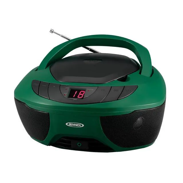 Main image of ® CD-475 Classic Boom Box Portable CD Player - Home Audio Radio AM-FM, Stereo Speakers Aux Line-in, Headphone Jack - Green - Limited Edition Color