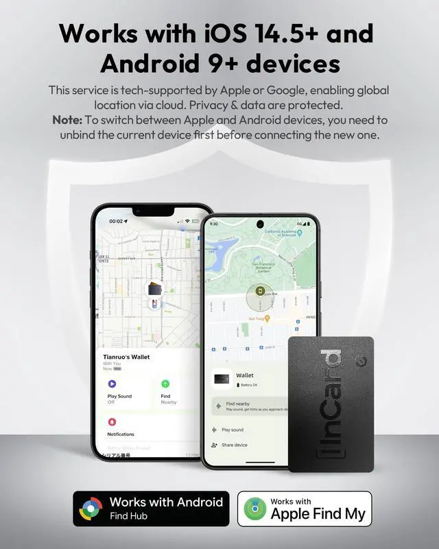 Alt view image 4 of 7 - Wallet Tracker Card for Both Googles Find Hub and Apple Find My, 5 Years Battery Life Ultra-Thin Android Tracker Card, IP68 Waterproof Wallet Finder for Passport, Purse,Gags,1 Pack