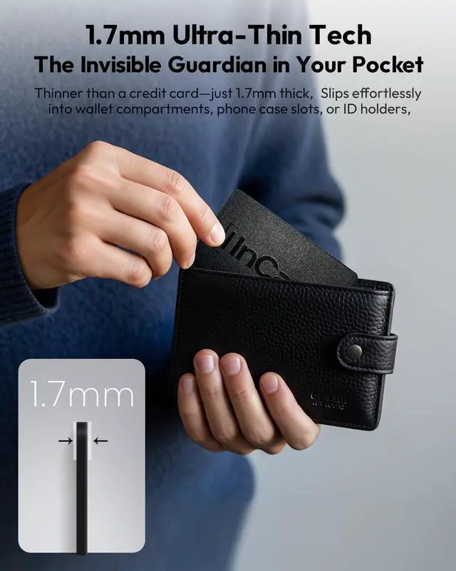Alt view image 5 of 7 - Wallet Tracker Card for Both Googles Find Hub and Apple Find My, 5 Years Battery Life Ultra-Thin Android Tracker Card, IP68 Waterproof Wallet Finder for Passport, Purse,Gags,1 Pack