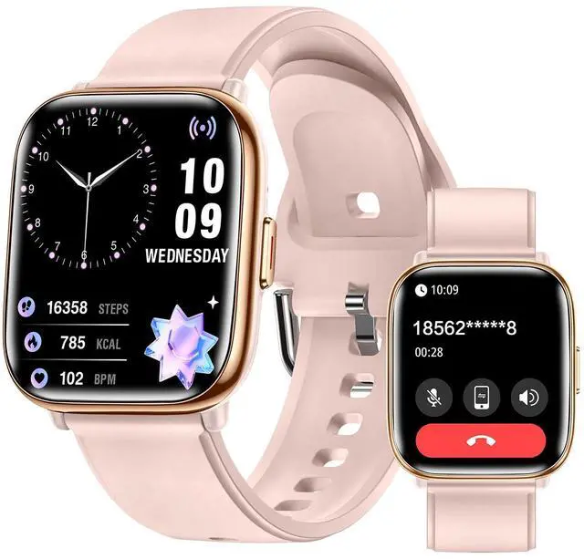 Main image of Pink Smart Watch for Women, 1.75" AMOLED & Da GPT AI | Bluetooth Calls, 24/7 Heart Rate, Spo2 & Sleep Tracking. Ip68 Waterproof. Works with IOS/Android Via Da Fit App