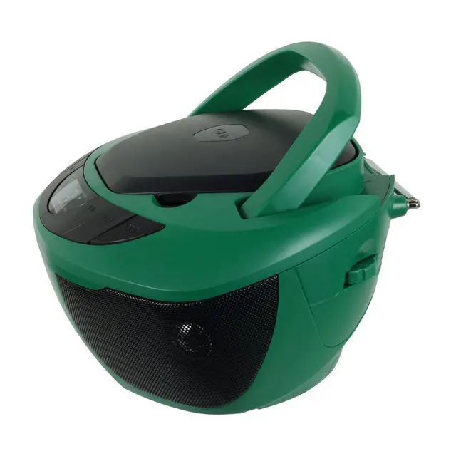 Alt view image 5 of 7 - ® CD-475 Classic Boom Box Portable CD Player - Home Audio Radio AM-FM, Stereo Speakers Aux Line-in, Headphone Jack - Green - Limited Edition Color