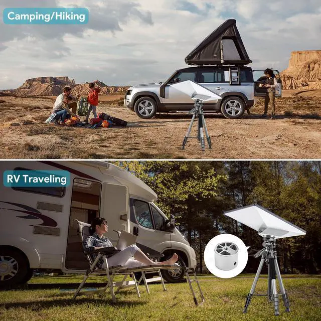Alt view image 6 of 7 - ® Aluminum Tripod Mount Adapter for 2025 Starlink Mini & Mini X | Fits Starlink Mini & Mini X, 1/4"-20 & 3/8"-16 Threads, Flat & Pipe Mount Compatible, Durable Aluminum, Secure Setup