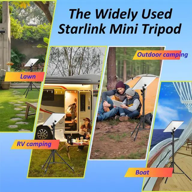 Alt view image 3 of 7 - Starlink Mini Tripod Mount with 360° Gimbal | All-Terrain Dish Stand Kit, For RV, Camping, Hiking, Job Sites