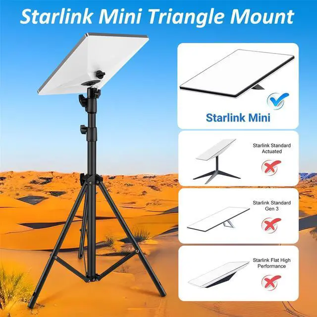Alt view image 6 of 7 - Starlink Mini Tripod Mount with 360° Gimbal | All-Terrain Dish Stand Kit, For RV, Camping, Hiking, Job Sites