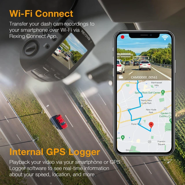 Alt view image 4 of 7 - V1-4K Ultra HD GPS Dash Cam 2.4 LCD, Wi-Fi, 170° Wide Angle, G-Sensor, WDR, Loop Recording, Supercapacitor, Mobile App, CPL Filter, Supports 256GB