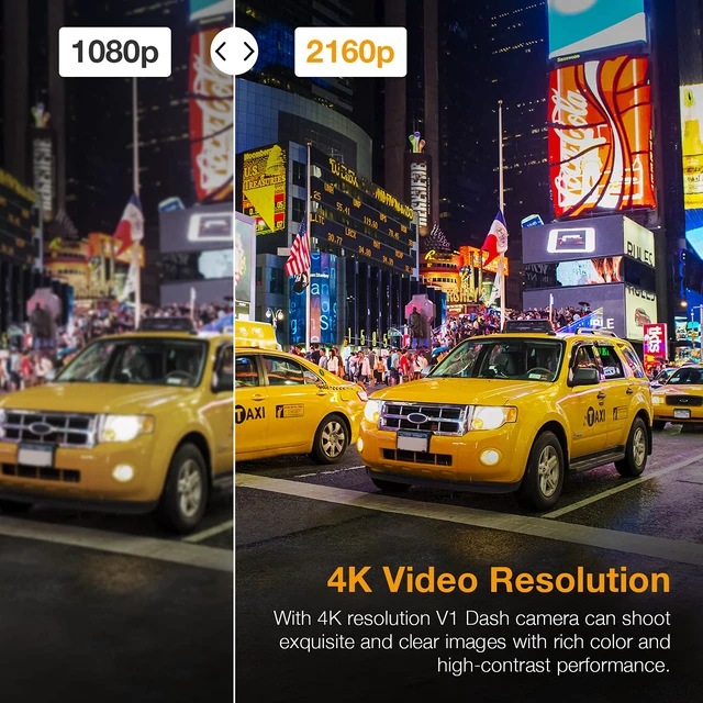 Alt view image 3 of 7 - V1-4K Ultra HD GPS Dash Cam 2.4 LCD, Wi-Fi, 170° Wide Angle, G-Sensor, WDR, Loop Recording, Supercapacitor, Mobile App, CPL Filter, Supports 256GB