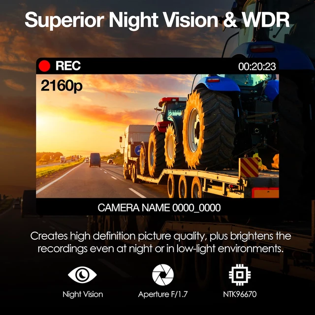 Alt view image 6 of 7 - V1-4K Ultra HD GPS Dash Cam 2.4 LCD, Wi-Fi, 170° Wide Angle, G-Sensor, WDR, Loop Recording, Supercapacitor, Mobile App, CPL Filter, Supports 256GB