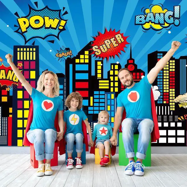 Alt view image 6 of 6 - Large Super Theme Hero Party Backdrop Decoration 10x6ft One-piece Inspirational Decor for Classroom Back to School Wall Mural Hero Theme Backdrop Motivational Bulletin Board Photo Booth Props Supplies