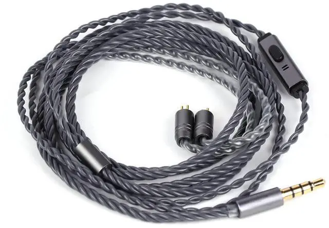 Main image of Tripowin Grace Silver-Plated OFC in Ear Earphone Cable w/Mic | 1.25m Length, 3.5mm Audio Plug for Audiophile Replacement Cable, 2Pin
